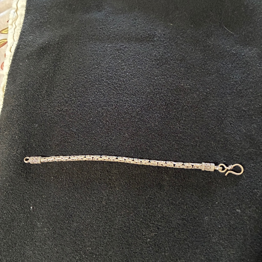 Sterling Silver Byzantine Bali Bracelet